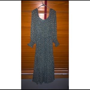 Green floral maxi dress.